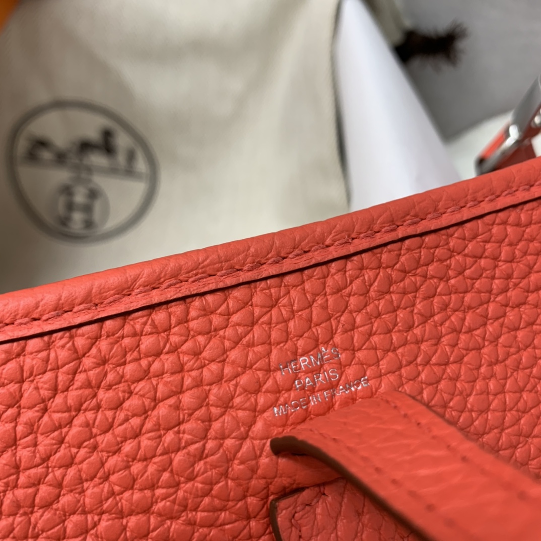 에르메스 미니 에블린16 로즈자이퍼 은장 끌레망스 가죽